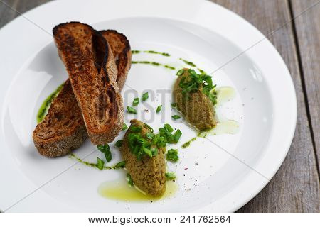 Olive Tapenada And Rye Baguette, Italian Snack