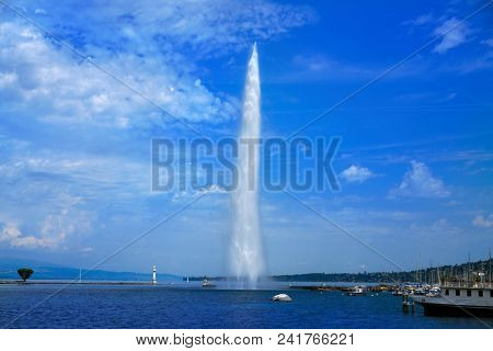 Geneva Geneve lake water Jet D'eau Switzerland Swiss Leman