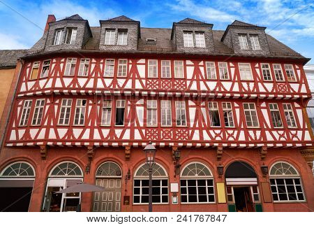 Frankfurt Romerberg square Old city historic center in Germany