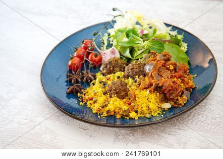 Moroccan beef kefta meatballs meatball and semolina