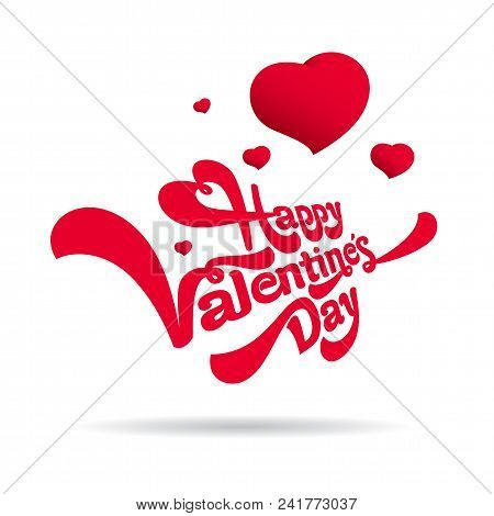 Happy Valentines Day Lettering Logo Design. Gift For Lovers