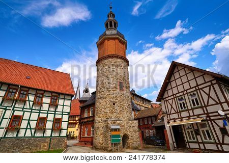 Saiger old tower in Stolberg at Harz Germany