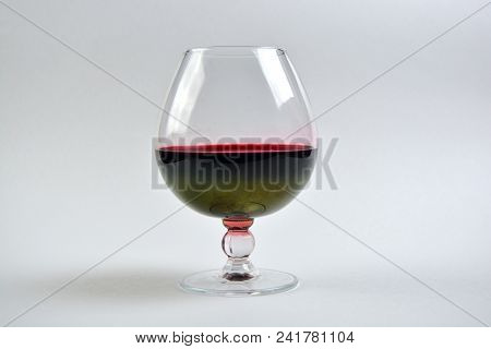 Transparent Glass With Red Velvet Semisweet Wine