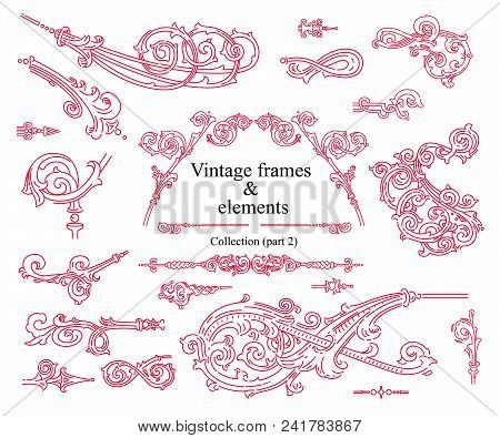 Set Vintage Frames And Elements, Vector Images. Collection, Part 2