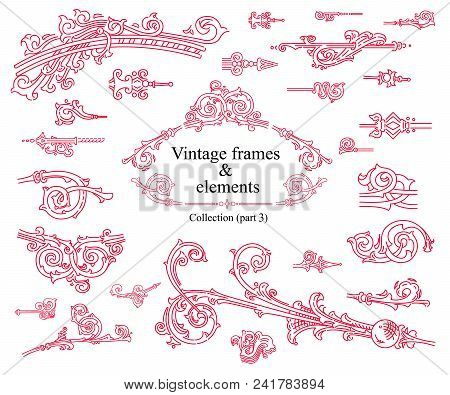 Set Vintage Frames And Elements, Vector Images. Collection, Part 3