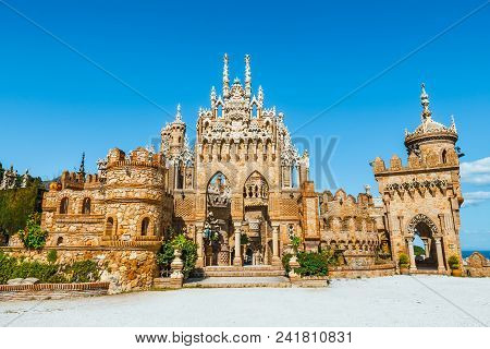 Benalmadena, Spain, April 08, 2018: Colomares Castle In Benalmadena, Dedicated Of Christopher Columb
