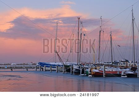 Segelboote auf dem Eis
