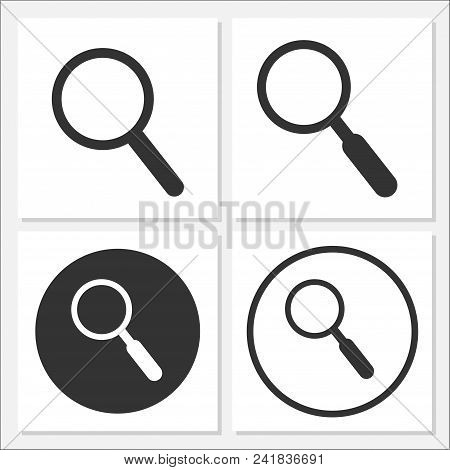 Search Flat Icon Set Vector Design Template