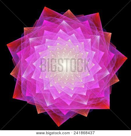 Cabbalistic Star. Rotation Of Polygons. 3d Surreal Illustration. Sacred Geometry. Mysterious Psyched