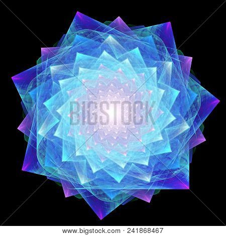 Cabbalistic Star. Rotation Of Polygons. 3d Surreal Illustration. Sacred Geometry. Mysterious Psyched
