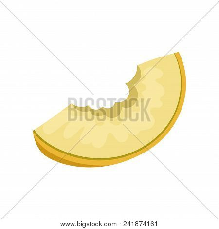 Slice Of Juicy Bitten Melon. Sweet And Healthy Fruit. Vegetarian Nutrition. Delicious And Natural Fo
