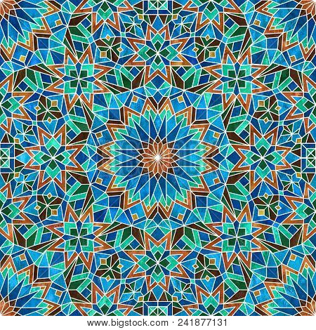 Morrocan Seamless Mosaic Pattern. Arabic Abstract Background