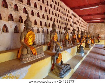 Wat Si Saket Is A Buddhist Temple Which Formerly Held The Emerald Buddha. Travel In Vientiane, Laos.