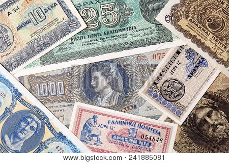 Old Greek Money, A Business Background With Drachma