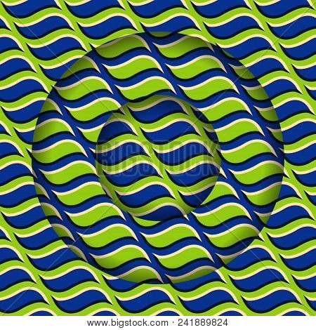 Moving Layers With A Motley Pattern. Abstract Optical Illusion Background.