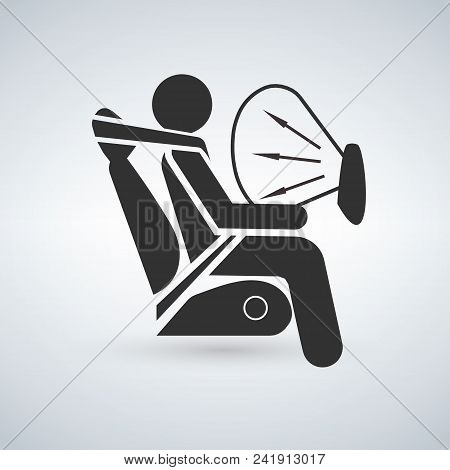 Airbag Sign Vector Illustration Isolated On Light Background