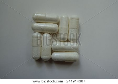 Basketweave Pattern Made Of Magnesium Citrate Capsules
