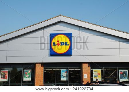 ST. LEONARDS-ON-SEA, ENGLAND - MAY 23, 2018: Exterior of a branch of German supermarket chain Lidl. The international company has over 670 stores in the UK.