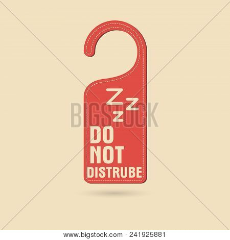 Do Not Disturb Door Hanger Red On Yellow Background