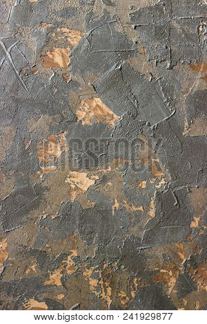 Concrete Wall Texture  Gray And Brown, Background Closeap