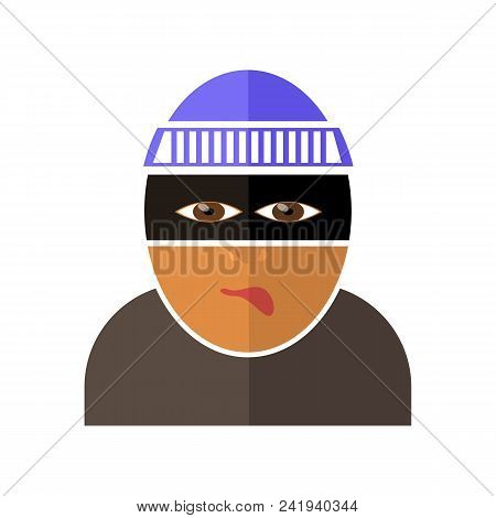 Gangster Icon Isolated On White Background. Flat Design