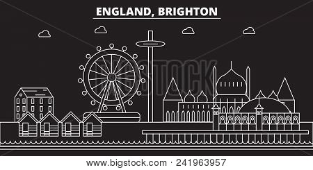 Brighton Silhouette Skyline. Great Britain - Brighton Vector City, British Linear Architecture, Buil