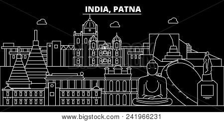Patna Silhouette Skyline. India - Patna Vector City, Indian Linear Architecture, Buildings. Patna Li