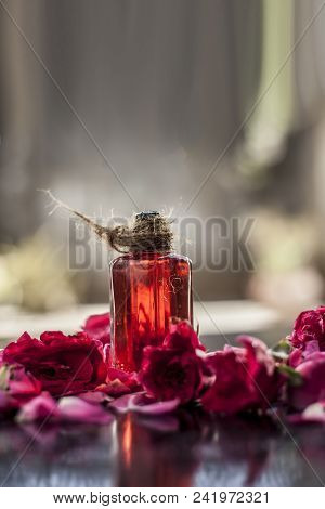 Medicinal And Floral Essence Of Rose Or Gulab Popularly Known As Gulab Jal Or Gulab Ka Pani In Asia