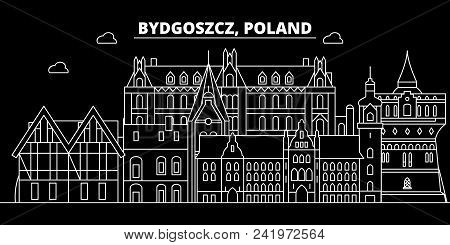Bydgoszcz Silhouette Skyline. Poland - Bydgoszcz Vector City, Polish Linear Architecture, Buildings.