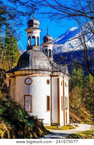 View On Pilgrimage Church Maria Ascension In The Bavarian Alps - Germany
