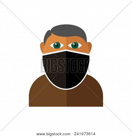 Gangster Icon Isolated On White Background. Flat Design