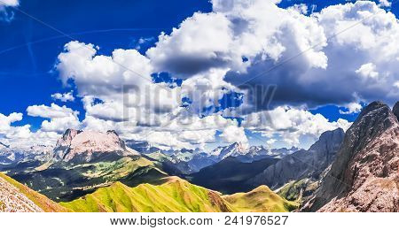 View On Marmolada Mountain In The Alps Of South Tyrol