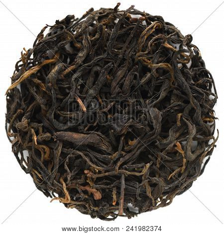 Yunnan Black Gold Black Tea Round Shape Isolated