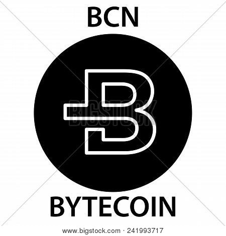 Bytecoin Coin Cryptocurrency Blockchain Icon. Virtual Electronic, Internet Money Or Cryptocoin Symbo