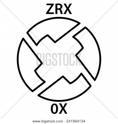 Zrx Coin Cryptocurrency Blockchain Icon. Virtual Electronic, Internet Money Or Cryptocoin Symbol, Lo