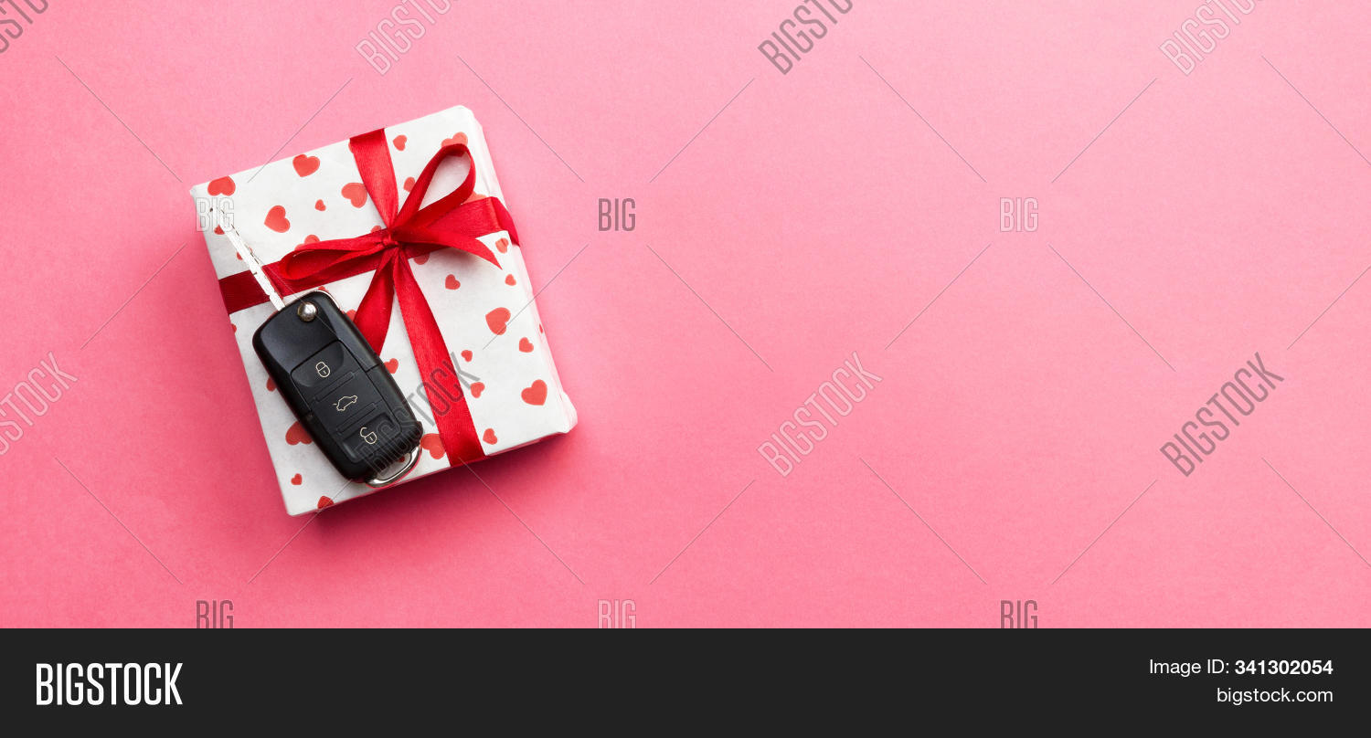 Car Key On Paper Gift Image & Photo (Free Trial) Bigstock