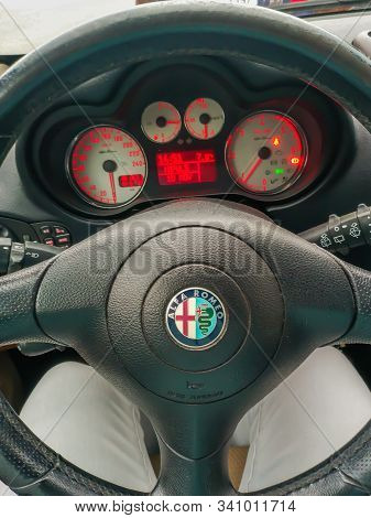 Czech Republic - November 10, 2019: Cabin Of Alfa Romeo 147