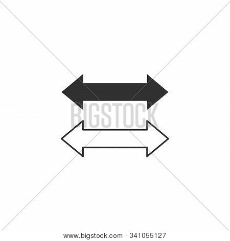 Two Side Arrow Icon, Stock Vector Illustration Isolated On White Background.