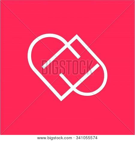 Dd, Pp, Dhp, Dhd, Phd Initials Geometric Line Art Company Logo With Heart Shape For Medical Or Beaut