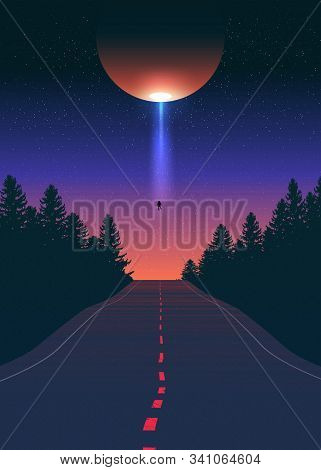 Alien Abduction Vector Art