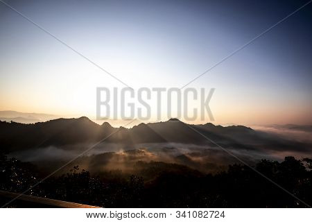 Beautiful Morning Mist And The Sunrise