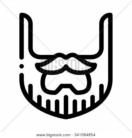 Beard Mustache Whisker Icon Vector. Outline Beard Mustache Whisker Sign. Isolated Contour Symbol Ill