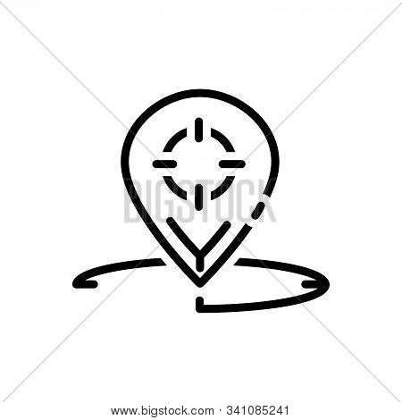 Black Line Icon For Geo-targeting Destination Direction Geo Location Navigation Targeting