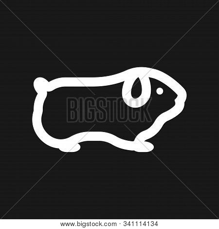 Hamster Icon In Flat Style On Background, Animal Symbol