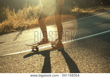 Feet On A Skateboard