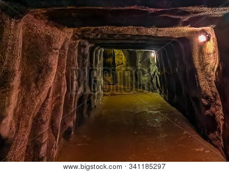 Old Mine Shaft Tunnel, Nostalgic Scenery, Historical Underground Passage