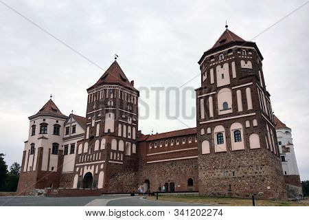 Mir, Belarus - May 8, 2019: Mir Castle Complex In Belarus, Unesco World Heritage.