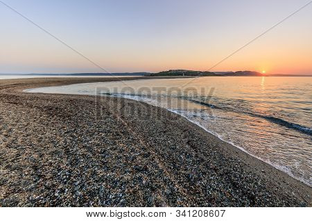 Beach At Possidi Cape On The Kasandra Peninsula. Greece. Aerial View