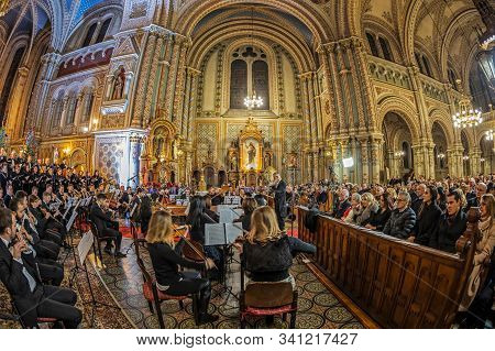 Timisoara, Romania - December 14, 2019: Inside The Millennium Church At The Public Concert For Chris
