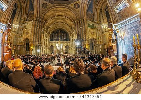Timisoara, Romania - December 14, 2019: Inside The Millennium Church At The Public Concert For Chris